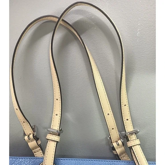 Michael Kors MK Designer Light Blue Leather Tote Hand Bag Purse Great Condition - Picture 6 of 16